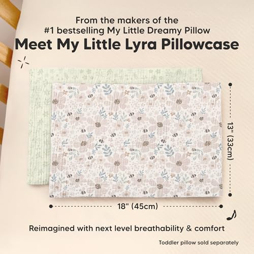 Image of KeaBabies Cotton Muslin Toddler Pillowcase 13x18 Only, 2-Pack (Flora Vale)