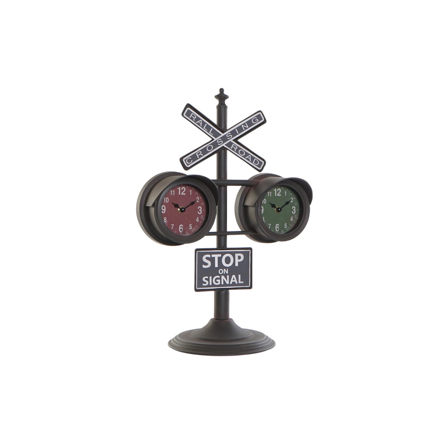 Reloj de Sobremesa Hierro Cristal 36 x 52 x 22 cm Negro