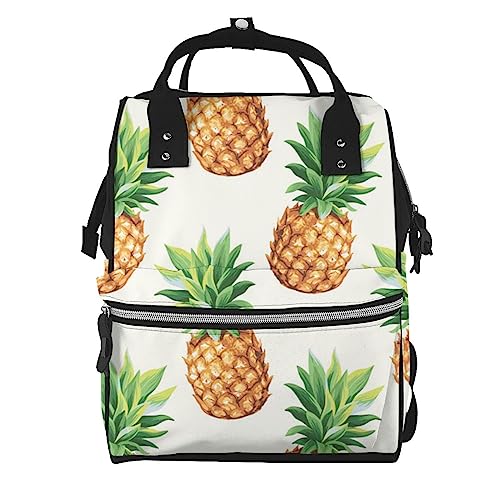 Sac à langer imprimé ananas grand sac à dos de voyage multifonction bébé fille garçon taille unique