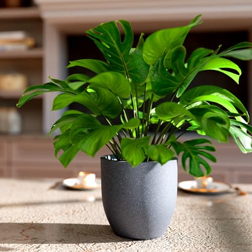 Image of YUCCABE ITALIA FOXB PCUP 17,15,12 Inch Pack of 3,Pots for Plants Highly Durable Polymers Lightweight Indoor OutdoorFlower Pot Gamla Tree Planter Container for Living Room,Balcony,Garden,Grey