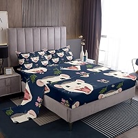 Parure De Lit Opossum & Lune Ultra Douce - Motif Garçons/Filles - Drap-Housse 40cm Profond