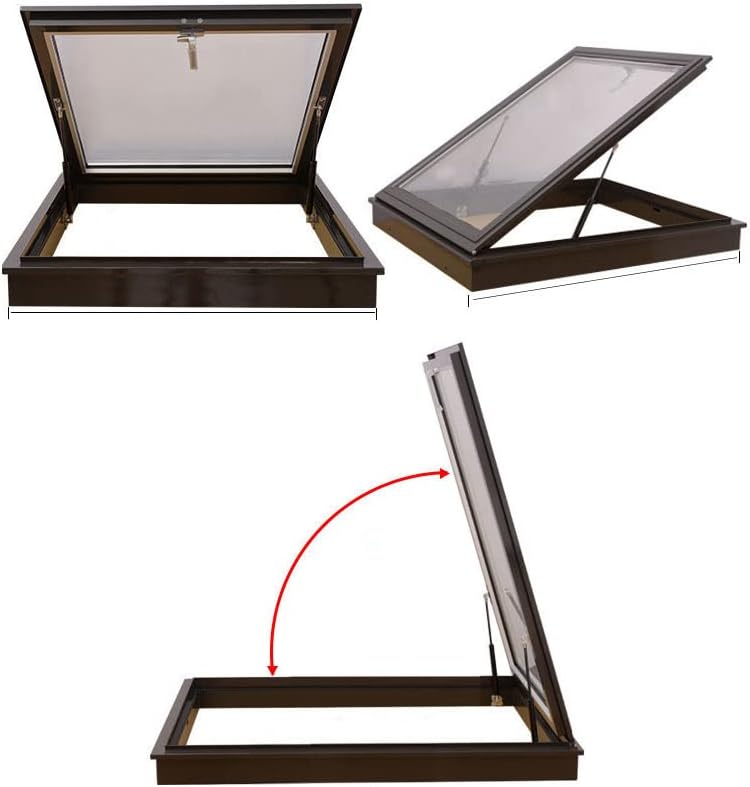 Roof Window And Skylight Basement Daylighting Door Multi-angle Roof Viewing Aluminium Window Customized (700mm*700mm/27.55inch*27.55inch,Manual version)