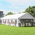 DWVO 20x40ft Large Party Tent Heavy Duty Outdoor Wedding Event Shelters Upgraded Galvanized Canopy with White Roof Removable Sidewalls