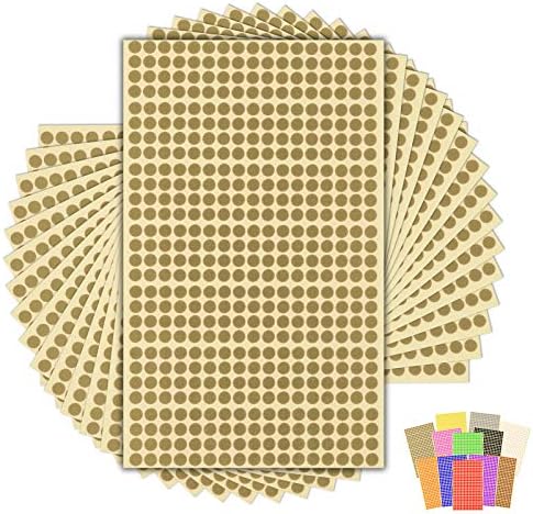 7,140 x White Sticky Dots - 6mm - Round Colour Coding Dot Stickers - 15 Sheets