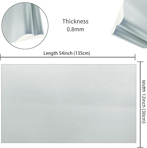 Miniatura 4 de ZLIFA - Hojas de piel sintética metálica de color liso plateado, 12 x 53 pulgadas, rollo de tela sintética texturizada para aretes, lazos, bolsas,