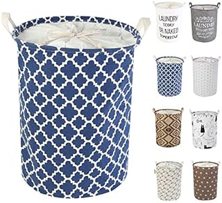 LessMo 17.7" Laundry Basket, Foldable Laundry Basket Storage Sorter, Drawstring Waterproof Closure for Dust-proof, for Room, Large Cotton and Linen Fabric