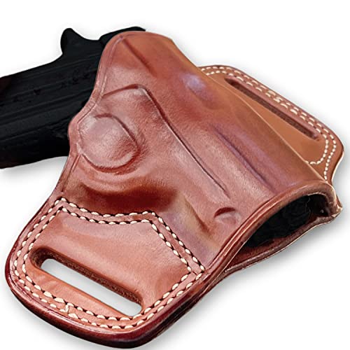 Premium The Ultimate Leather Owb Pancake Holster Open Top Fits, Sigg P938, Right Hand Draw, Brown Color #1098# #TOP1