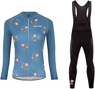 Bike Wear Maillot de Ciclismo/Mujer Mangas Largas Bodies Ropa para Bicicleta 3D Cojín Conjunto Bici de Montaña Chaqueta+Pantalones Culote de Ciclista Largo Transpirable para Otoño, XS-6XL