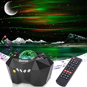 Projecteur Ciel Etoile Lampe projecteur étoilé Aurore Boréale LED Bawoo Veilleuse Enfant 48 Effets Éclairage avec Musique Bluetooth Télécommande pour Adultes Décoration Noël Fête