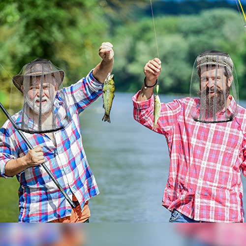 Image of Funtery 12 Pcs Mosquito Net Hat Face Netting Head Mesh Face Fly Netting Hood Protecting Sun and Fishing Hat Net for Men Women(Gray)