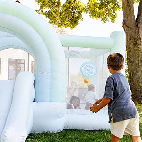 Bounceland Ultimate DayDreamer Mist Bounce House with ball pit, 10.8 ft L x 10.5 ft W x 6.6 ft H, UL Blower included, Trendy Pastel Bounce House with Ball Pit and Slide, Fun for Kids