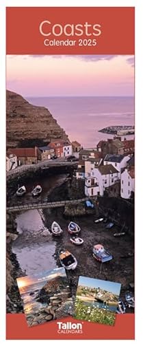 2025 Slim Month To View Spiral Bound Photo Wall Calendar - Coasts
