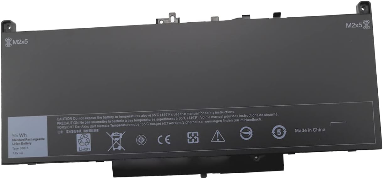 Replacement Battery for Dell J60J5 E7470 E7270 0MC34Y MC34Y R1V85 242WD GG4FM WYWJ2 1W2Y2 451-BBSY 451-BBSU 451-BBSX P26S001 P61G001-High Performance[7.6V/55Wh]