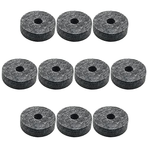JJHXSM 10pcs Frame Drum Cymbal Felt Pad 40mm Cymbal Felt Washer Set Replacement Parts Accessories Gray