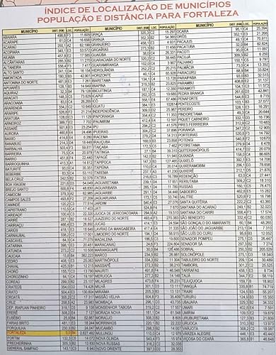 MAPA/POSTER DO ESTADO DO CEARÁ - GENÉRICO - DIMENSÕES: LARGURA 89 CM X ALTURA 117 CM - TIPO DE MAPA: