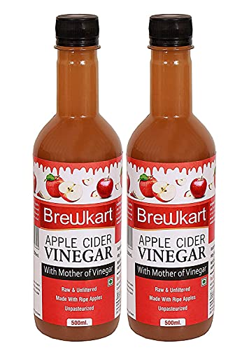 Image of Natural Apple Cider Vinegar with Mother - Raw, Unfiltered & Unrefined | Pack of 2 (500ml Each)