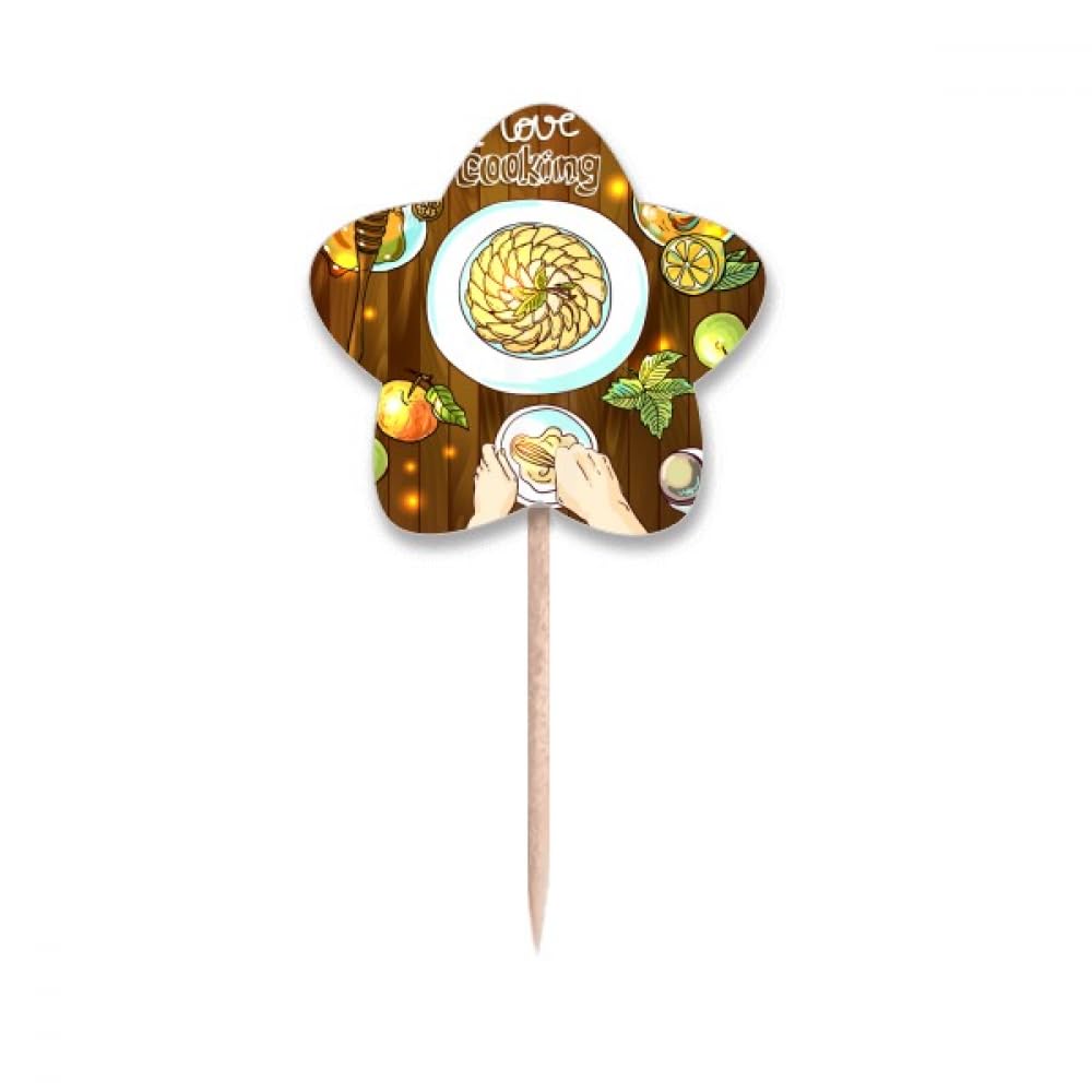 Cure-dents drapeaux étoiles et pics cupcake I Love Cooking Eggs pour décoration de buffet