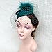 Fascinators Hat Flower Mesh 20s 50s Pillbox Hat Cocktail Tea Party for Women (Black) (Green1)