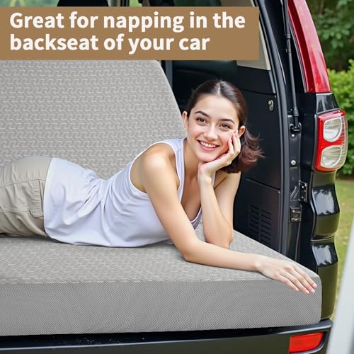 Image of CYMULA Folding Mattress Twin, 6 inch Floor Bed Futon for Guest Bed,Camping,Grey