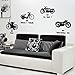 Produktbild Wandaufkleber Mode Wohnzimmer Tv Hintergrund Wandaufkleber Schlafzimmer Bar Persönlichkeit Kreative Lokomotive Schwarz Silhouette
