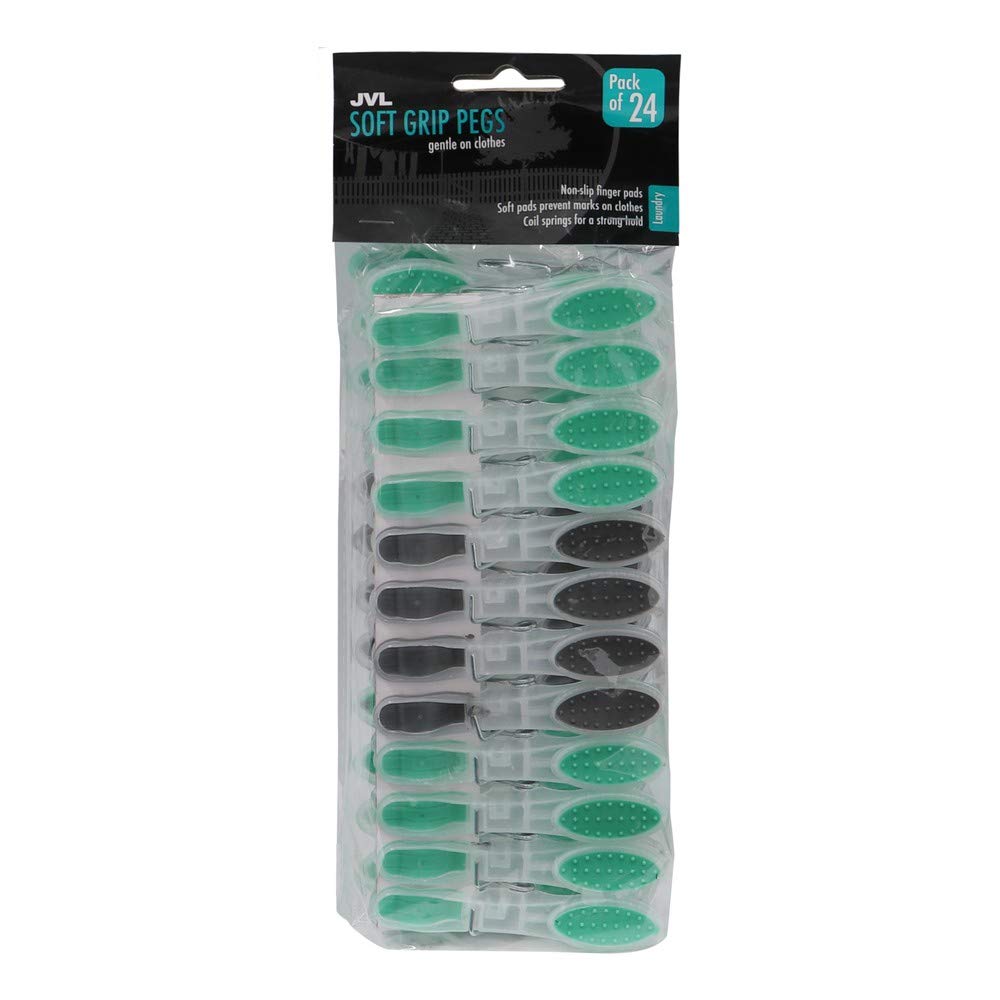 JVL 24-Piece Soft Grip Clothes Pegs