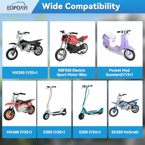 Image of EOPOAYI Imitation Carbon Fiber MX350 Throttle Replacement for Razor MX400 MX350 (V33+) Dirt Rocket Bike E300 (V20+) E200 (V24+) Electric Scooter Pocket Mod, 24V Twist Throttle Kit with Handlebar Grips