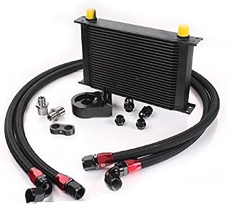 Kit de arrefecimento de óleo de motor GOWE universal 25 fileiras JDM + placa sanduíche + kit de linhas de óleo AN10