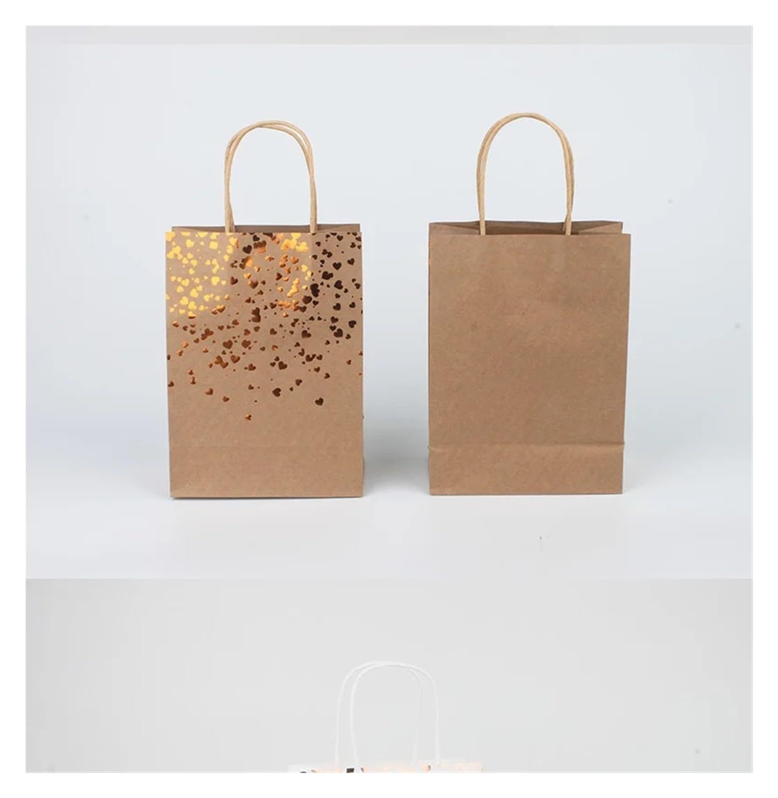 Papiertüten Mit Henkel 10/50/100pcs Hand-held Paper Bag Kraft Paper Candy Bag Wedding Party Bag Candy Shopping Bag(White,100pcs)