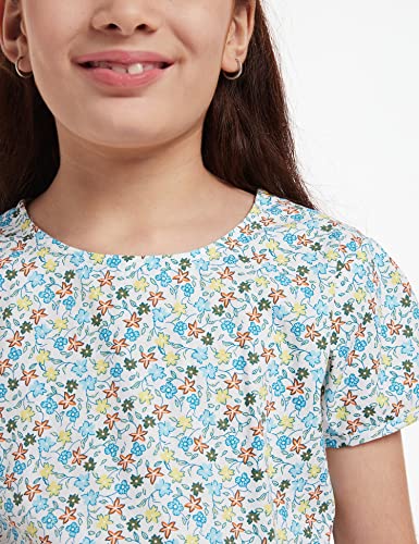 Image of Amazon Brand - Jam & Honey Girl's 100% Soft & Pure Cotton Comfortable and Stylish Printed Woven Dress with Short Sleeves and Belt - Perfect for Every Occasion