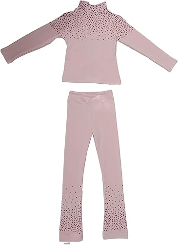 Miniatura 2 de LIUHUO Conjunto de chaquetas y pantalones de patinaje artístico para niñas y mujeres, ropa de entrenamiento cómoda con cristales
