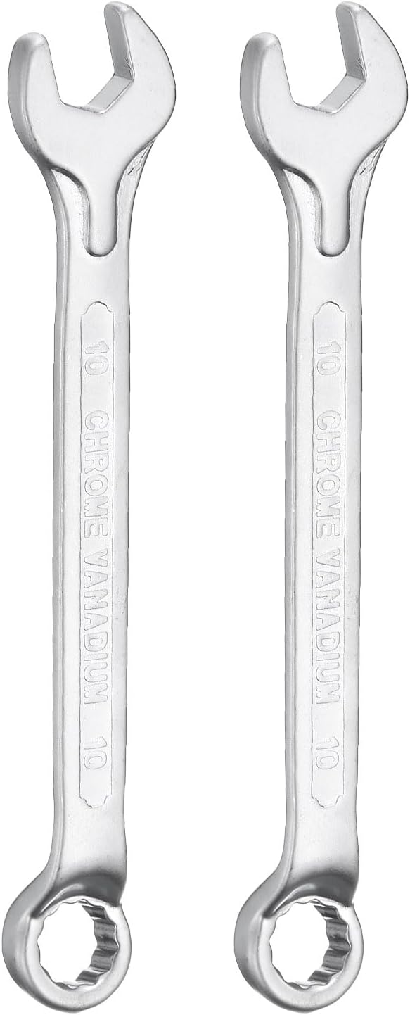 HARFINGTON 2pcs Combination Wrench Offset 11mm 75-Degree 12-Point Box End and 15° Angled Open End Metric CR-V Steel Nickel Plated Multi-function Spanners for Mechanics DIY Enthusiasts