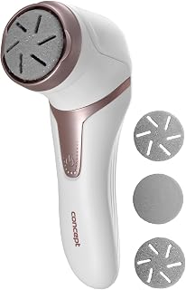 Concept PN3000 - Lima eléctrica para talón, recargable, 3 forros intercambiables, color blanco