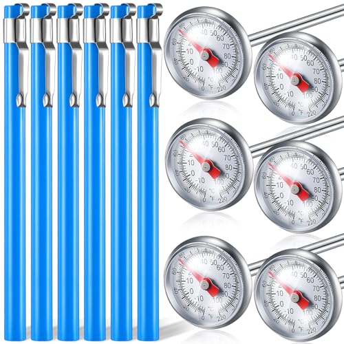 Xuhal 6 Pcs Stainless Steel Kitchen Dial Thermometer 5",Blue