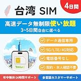 【台湾 sim】4日間 高速データ無制限使い放題 本人確認不要 TikTok対応 データ通信専用 プリペイドSIMカード 5G/4G/LTE対応 mewfi