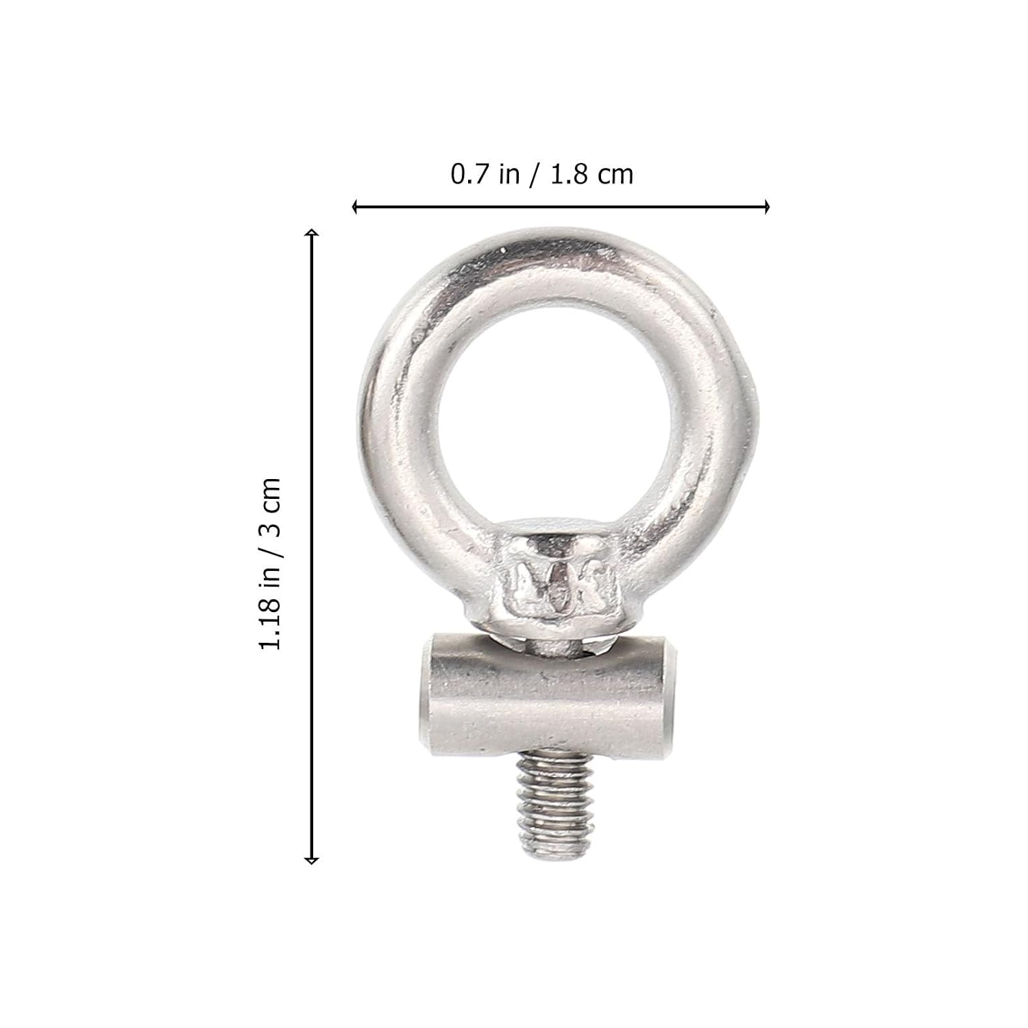 Lifting Eye Nuts Threaded Ring Shaped Nuts 4pcs Stainless Steel Practical Lifting Device Parts for Industrial Use