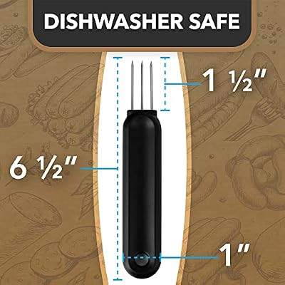 IMPRESA Extra Long Sausage Pricker Tool - Burst Prevention & Sausage Casing Pricker - Comfort Grip & Meat Tenderizer - Pack of 2, 6.5 x 1 in