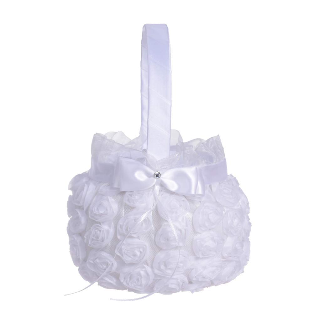 Flower Girl Basket Wedding Collection Traditional Ivory (NHL-05)
