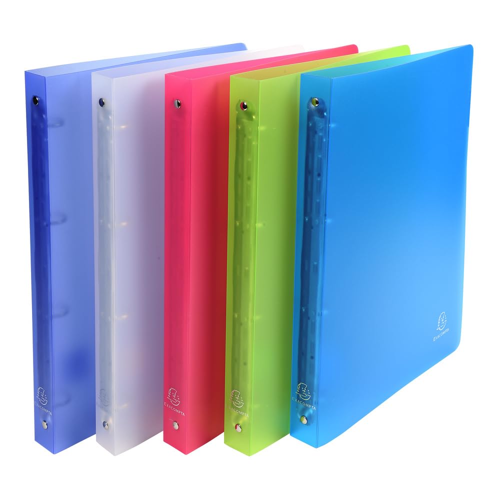 Exacompta Chromaline 20 Mm Ring Binder Pp (Polypropylene) A4 4 Rings Assorted 514699E Pack Of 10