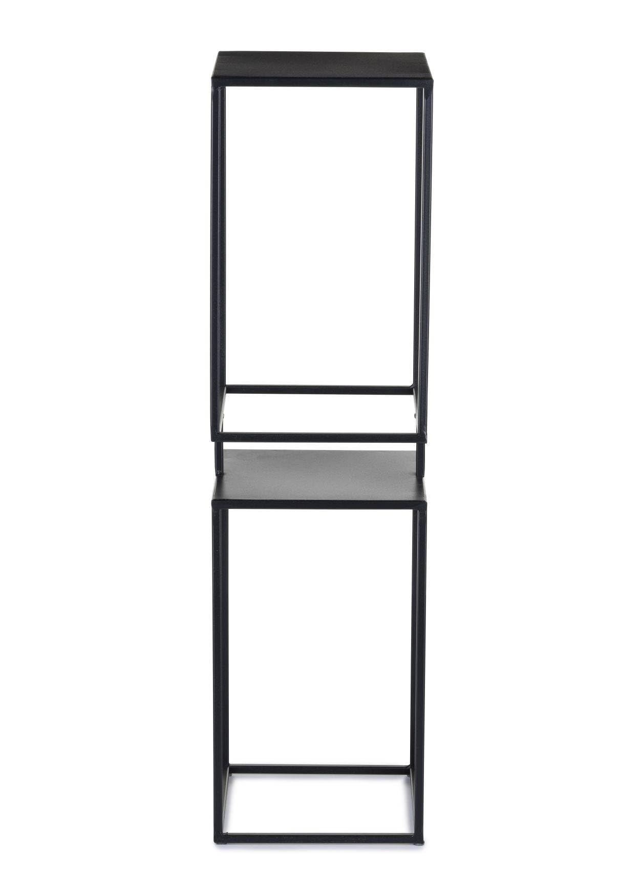 Kwietnik metalowy czarny 2 poziomy 87 cm industrialny