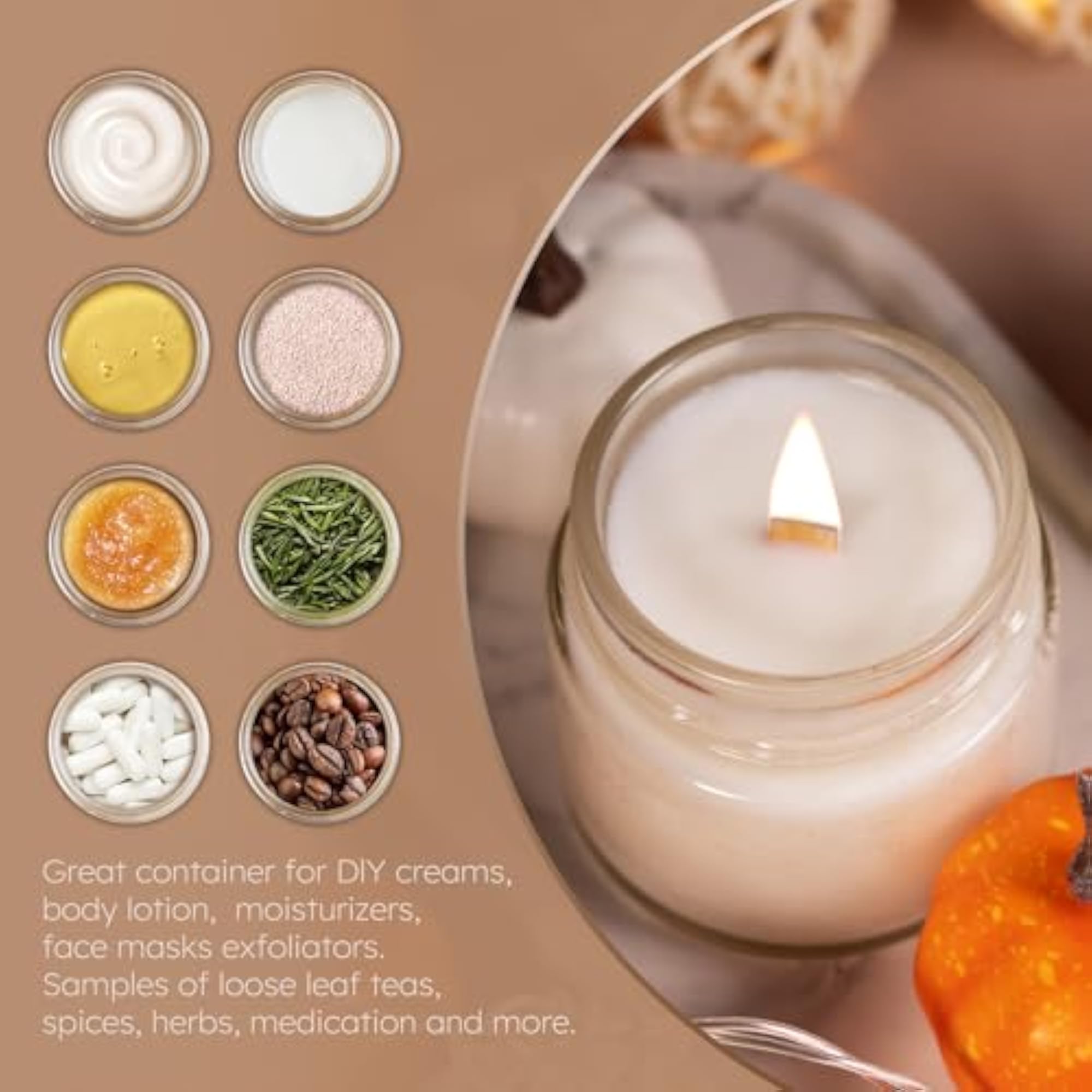Small Bamboo Jars with Lids for Creams and Ointments