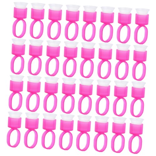 WEKAMOS 50 pièces Anneaux Plastique Porte Pigment Tatouage Portable pour Extensions Cils et Débutants