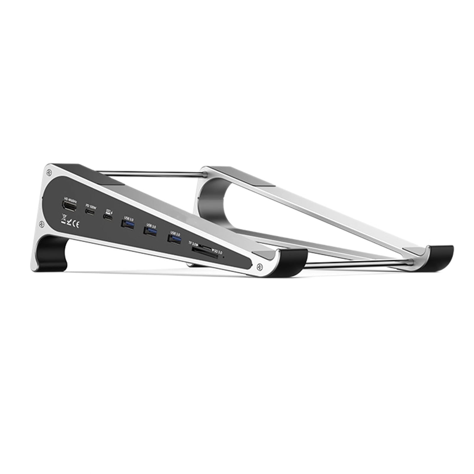 Soporte estable para portátil con puerto HDMI 4K y carga rápida USB C PD100W 7
