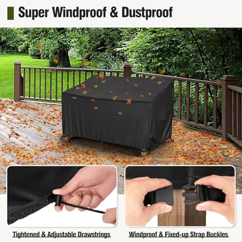 Image of MR.COVER 3-Seater Outdoor Couch Cover Waterproof, Patio Furniture Cover for Sofa, Heavy Duty Outdoor Sofa Covers, Polyester & Double-Stitched Seams, Fits up to 90 inch W x 37 inch D x 35 inch H, Classic Black