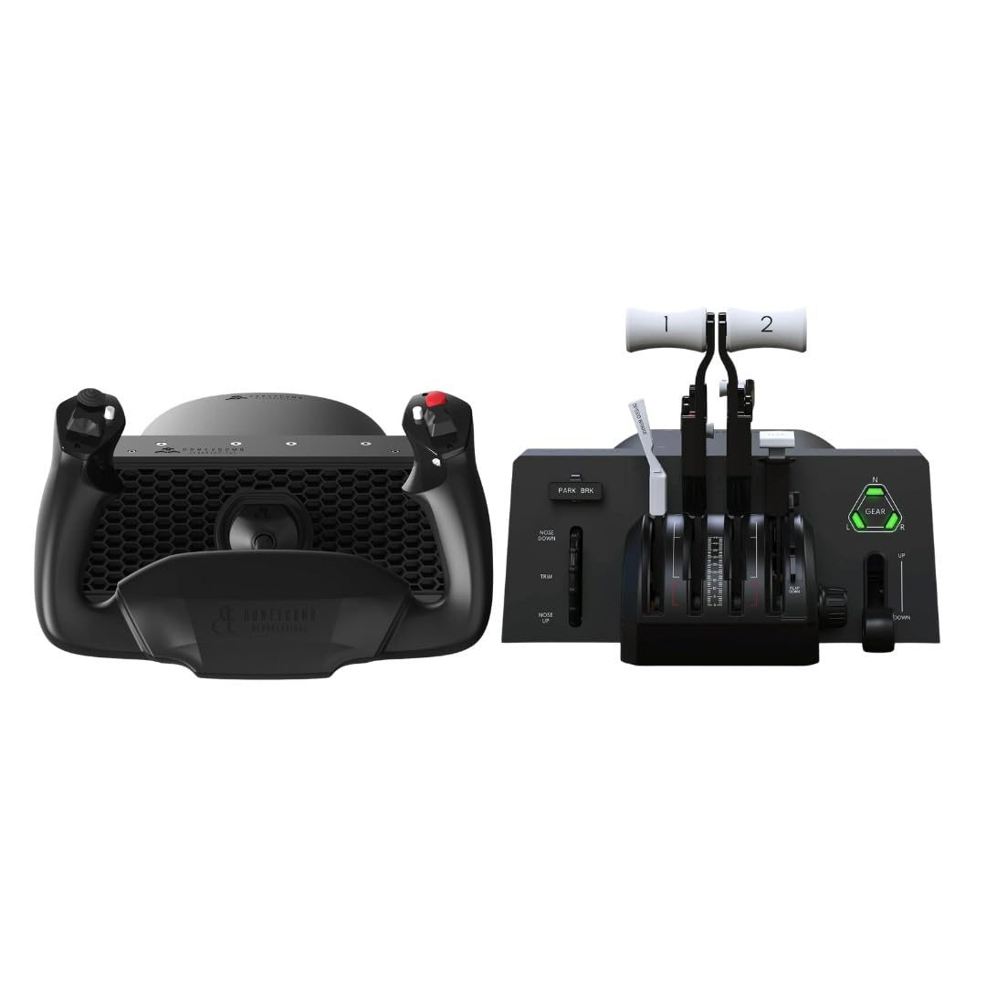 Honeycomb Aeronautical Alpha Flight Controls LITE Bundle with Black Bravo Throttle Quadrant Lite (2 Items)