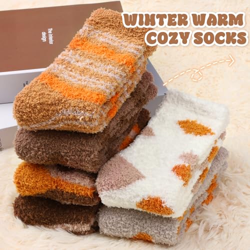 Image of Loritta 6 Pairs Womens Fuzzy Socks, Winter Warm Fluffy Slipper Socks