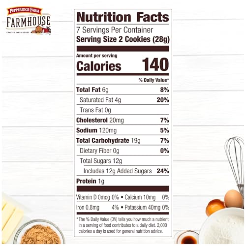 Image of Pepperidge Farm Farmhouse Thin & Crispy Toffee Milk Chocolate Cookies, 6.9 Ounce Bag (Pack of 2)