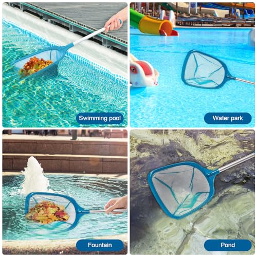 Riisoyu Pool Kescher, Ultra Feinmaschiges Netz mit Griff Poolreinigung Kescher Poolkescher für Schwimmbad, Algen Pool, Planschbecken und Whirlpool Pool Kescher Große Aufnahmelippe Blau