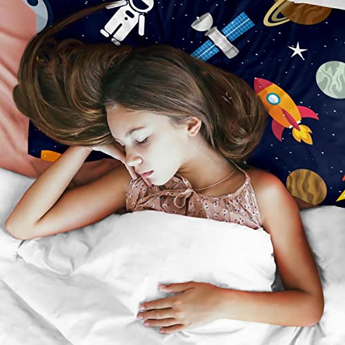 Parure de lit Space Ship Stars Planets housse de couette avec 2 taies - 4