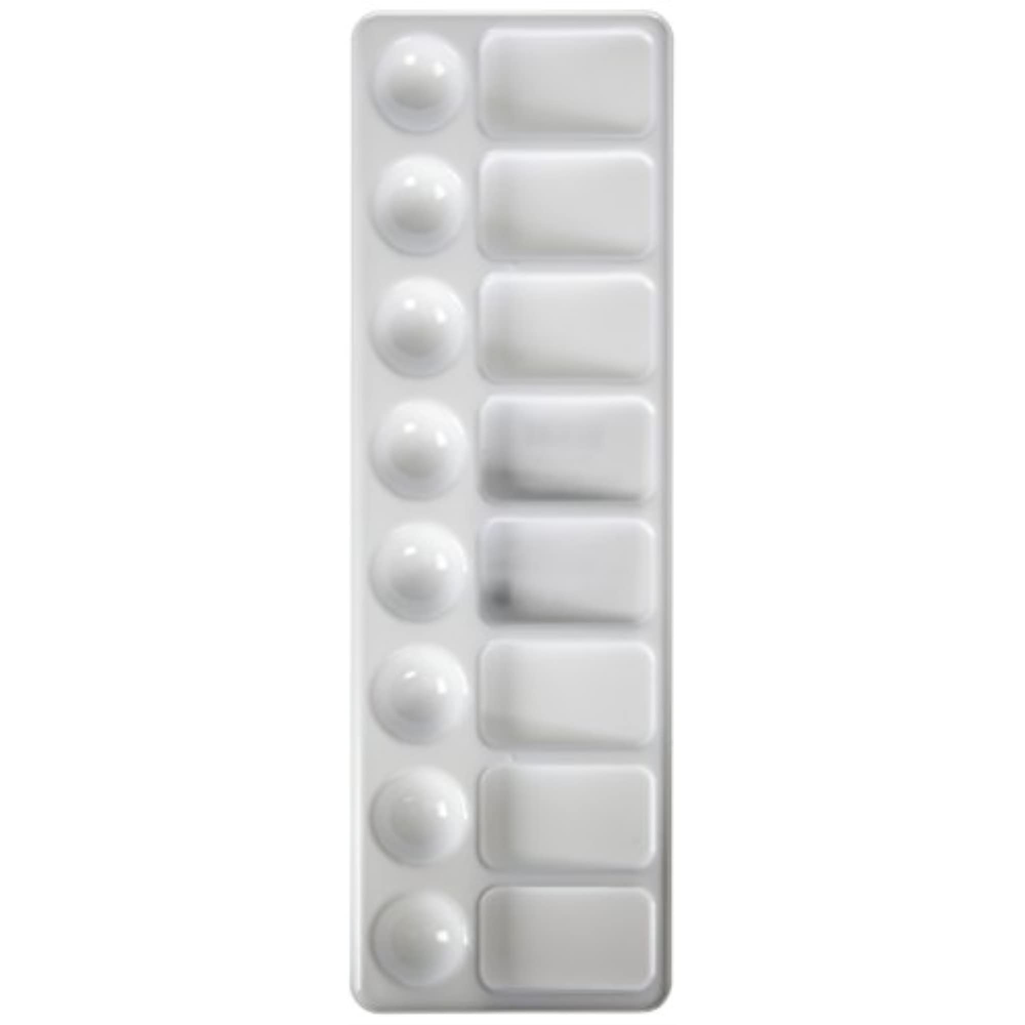 Jack Richeson 101000 skośna paleta 10 cm x 30 cm, 8 studni, 0,7 cala wysokości, 10,6 cm szerokości, 30 cm długości, plastik, biały