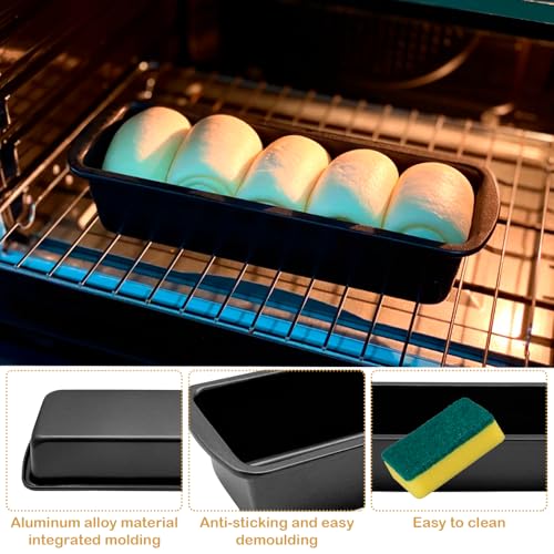 Set of 2 Rectangular Bread Moulds, 27 x 9.5 x 6 cm, Stainless Steel Loaf Tin with Non-Stick Coating, Baking Moulds for Bread - Image 4